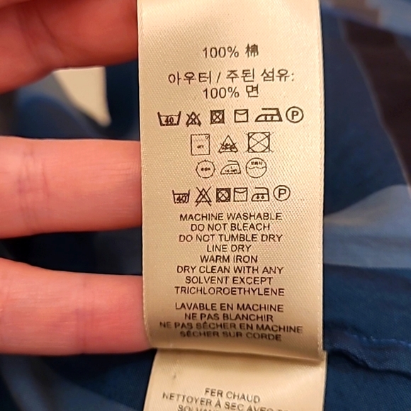 BURBERRY blue plaid button down shirt - Picture 5 of 5